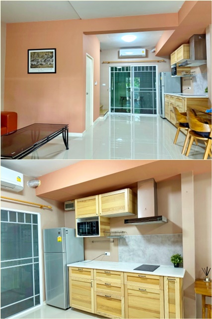 บางนา กม7 ทาวน์โฮม 2 ชั้น เฟอร์หรูพร้อมอยู่ ใกล้เมกา ราชวินิตบางแก้ว 18 ตรว. 2นอน 3น้ำ 3จอดรถ 3แอร์ อินดี้ 