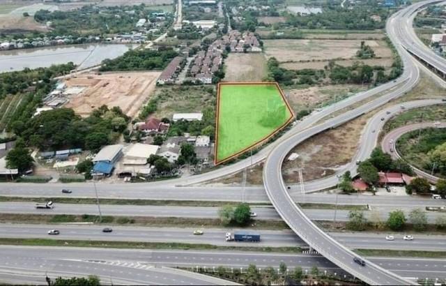ขายและให้เช่า ที่ดิน 7 ไร่ ริมถนน สาย345 ใกล้ทางลงถนนราชพฤกษ์ อยู่ติดกันกับร้านหัตถศิลป์ ปากเกร็ด นนทบุรี