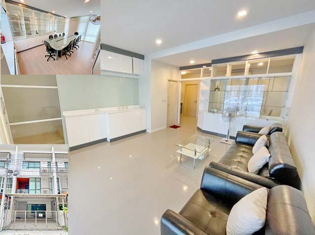 MRTศรีเอี่ยม 1กม ลาซาล 22ตรว. ทาวน์โฮมทำเลสวย บ้าน 3 ชั้น  เฟอร์ครบ 4นอน 4น้ำ 2จอดรถ 4แอร์