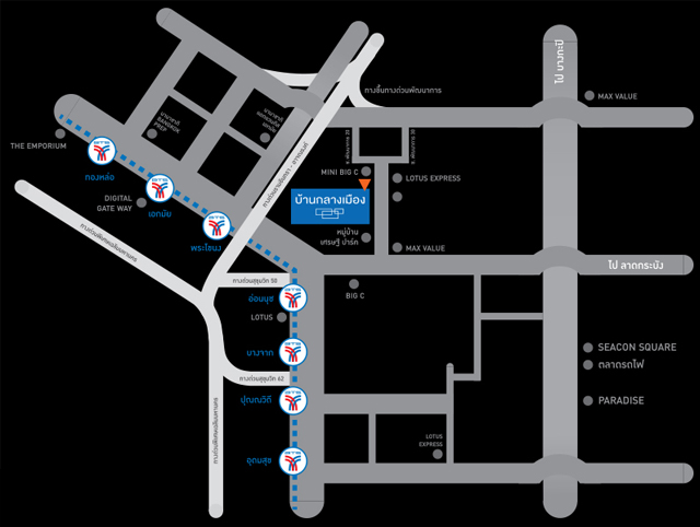 ให้เช่าทาวน์เฮาส์  3 ชั้น เนื้อที่ 20 ตร.วาโครงการบ้านกลางเมืองสุขุวิท 77 อ่อนนุชซอย 17  ใกล้สถานี BTS อ่อนนุช 