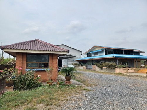 ที่ดิน+สิ่งปลูกสร้างพร้อมดำเนินกิจการเนื้อที่ 10 ไร่ ทำเลดี ติดถนนลาดยาง หน้ากว้าง 111 เมตร ลึก 154 เมตร