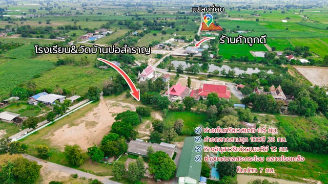 ที่ดินสุพรรณบุรี ติดถนนคอนกรีต แค่ 175,000 ฟรีโอน- น้ำ-ไฟ