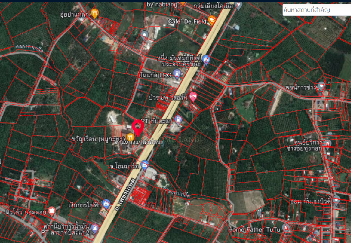 ขายที่ดิน ติดถนนเพชรเกษม 5-2-78 ไร่  อำเภอทับสะแก จังหวัดประจวบคีรีขันธ์