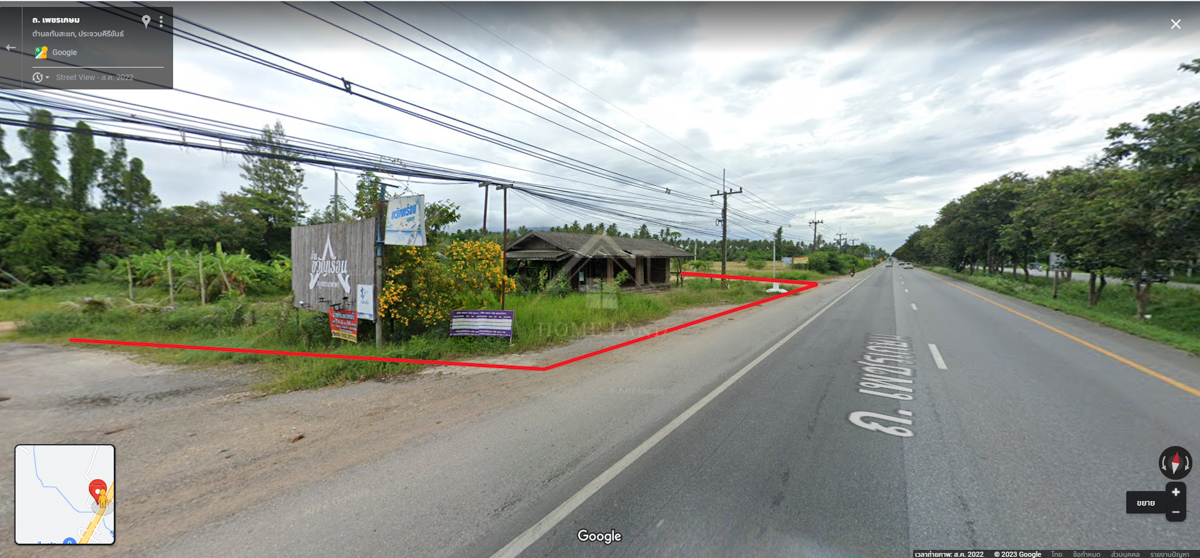 ขายที่ดิน ติดถนนเพชรเกษม 5-2-78 ไร่  อำเภอทับสะแก จังหวัดประจวบคีรีขันธ์