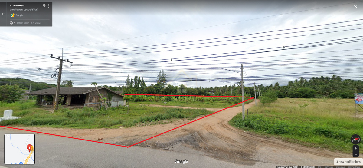 ขายที่ดิน ติดถนนเพชรเกษม 5-2-78 ไร่  อำเภอทับสะแก จังหวัดประจวบคีรีขันธ์
