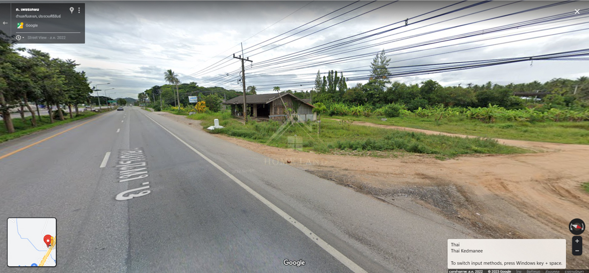 ขายที่ดิน ติดถนนเพชรเกษม 5-2-78 ไร่  อำเภอทับสะแก จังหวัดประจวบคีรีขันธ์