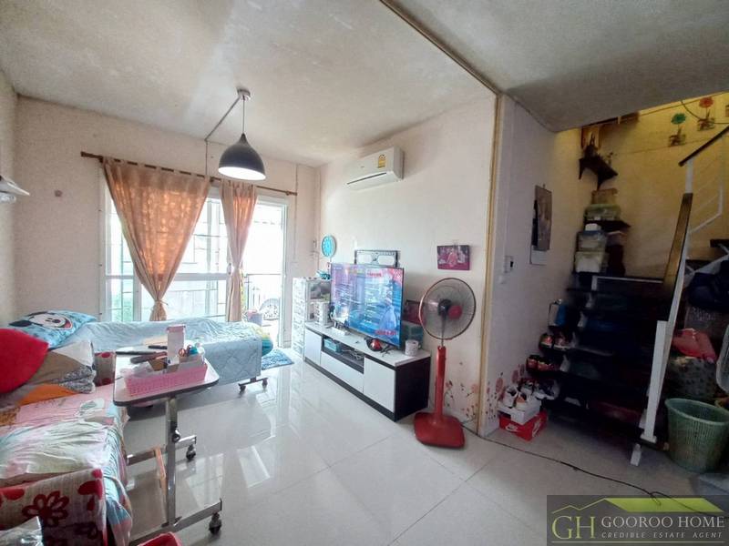 ขายทาวน์เฮ้าส์ หลังริม บ้านพฤกษา 74-1 ศรีนครินทร์ เทพารักษ์ ราคาถูก พื้นที่เยอะ ต่อเติมครัวด้านหลัง 