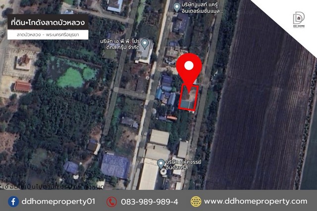 ขายที่ดินพร้อมโกดังลาดบัวหลวง ลาดบัวหลวง-พระนครศรีอยุธยา (DD001554)