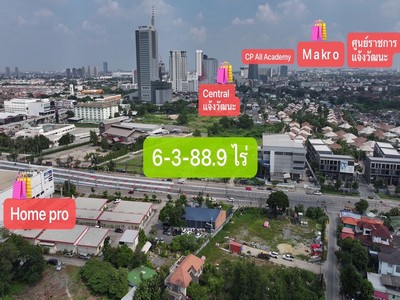 ขายที่ดินเกือบ 7 ไร่ ติดถนนเลี่ยงเมืองปากเกร็ด ตรงข้าม โฮมโปร แจ้งวัฒนะ ติดโรงเบียร์เยอรมันตะวันแดง ใกล้รถไฟฟ้าสายสีชมพู 