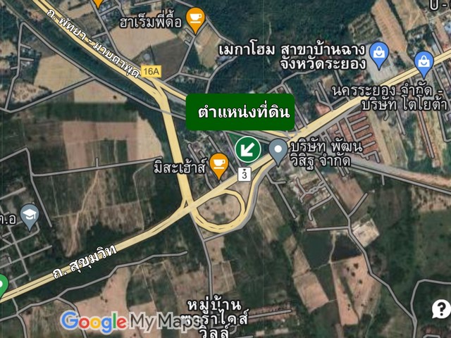 ขายที่ดินผังสีแดง 6-0-89 ไร่ ติดถนนสุขุมวิท อ.บ้านฉาง จ.ระยอง