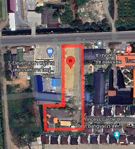 ขายที่ดินสวยเป็นรูปถุงทอง 2-3-86 ไร่ ถมแล้ว บางใหญ่ นนทบุรี  ติด 7-eleven  ZW296