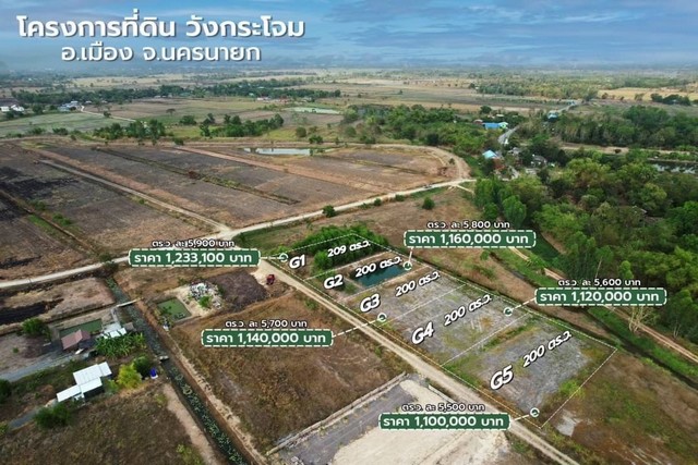 โครงการ ที่ดิน วังกระโจม เฟส 1-2 ต.วังกระโจม อ.เมืองนครนายก จ.นครนายก 
