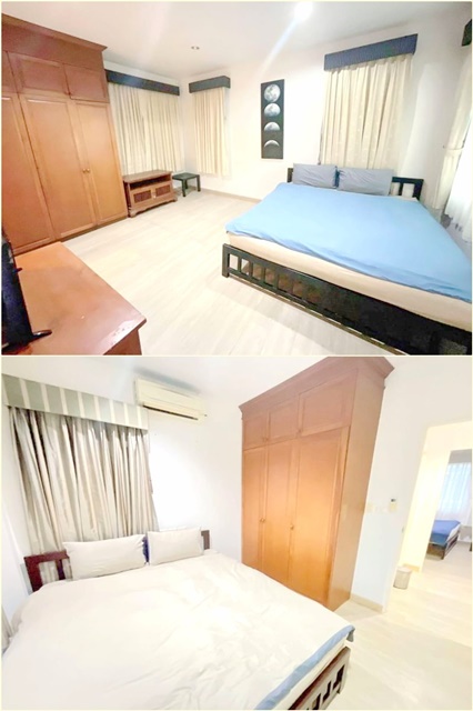 ในพัทยา เฟอร์นิเจอร์ครบ  หาดจอมเทียน 500 ม. บ้านเดี่ยว2ชั้น Pool Villa 130ตรว 3อน 3น้ำ 3จอดรถ 4แอร์
