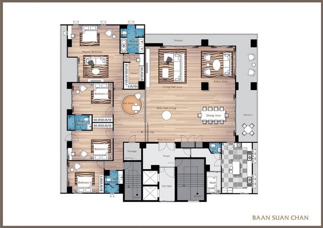 Apartment for rent Sathorn Yen Akat Area at Baan Suan Chan Residence