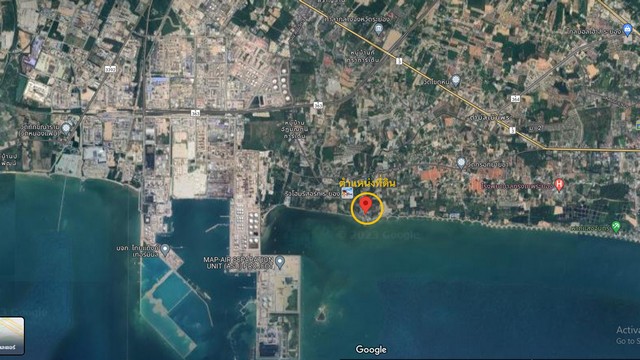 ขายที่ดินติดถนนเลียบชายฝั่งหาดสุชาดา แถมบ้านสองหลัง เขตเมืองระยอง