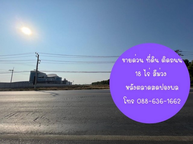 ขายด่วน ที่ดิน ติดถนน 18 ไร่ ฉะเชิงเทรา จาก ถนนสุวิทวงศ์ แยก ตลาดสดปองพล 4 กม. Land for Sale for Factory Warehouse 