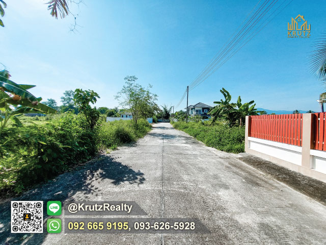 ขายที่ดินเปล่าพร้อมสร้างบ้าน ในโครงการ ธรินภรณ์วิลล่าแปลงสวย 109 ตร.ว. บน ถ.เชียงใหม่ – ฝาง ต.สันโป่ง อ.แม่ริม จ.เชียงใหม่