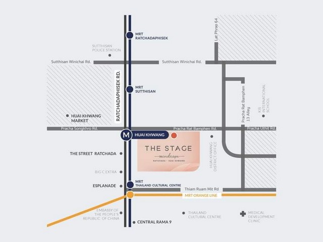 ขายดาวน์คอนโด The stage mindscape รัชดา ห้วยขวาง ใกล้ MRT ห้วยขวาง 250 เมตร 
