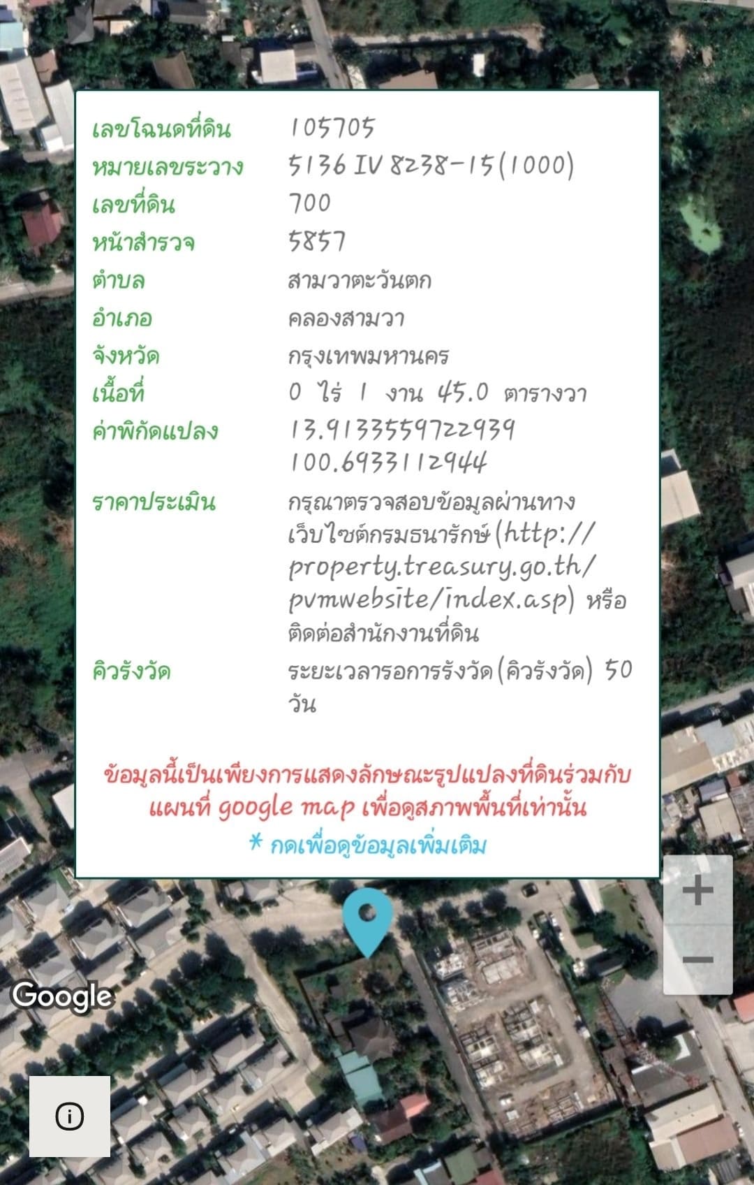 ขายที่ดิน 145 ตรว. ใกล้ทางด่วนวงแหวน ถนนหทัยราษฎร์ สามวาตะวันตก คลองสามวา