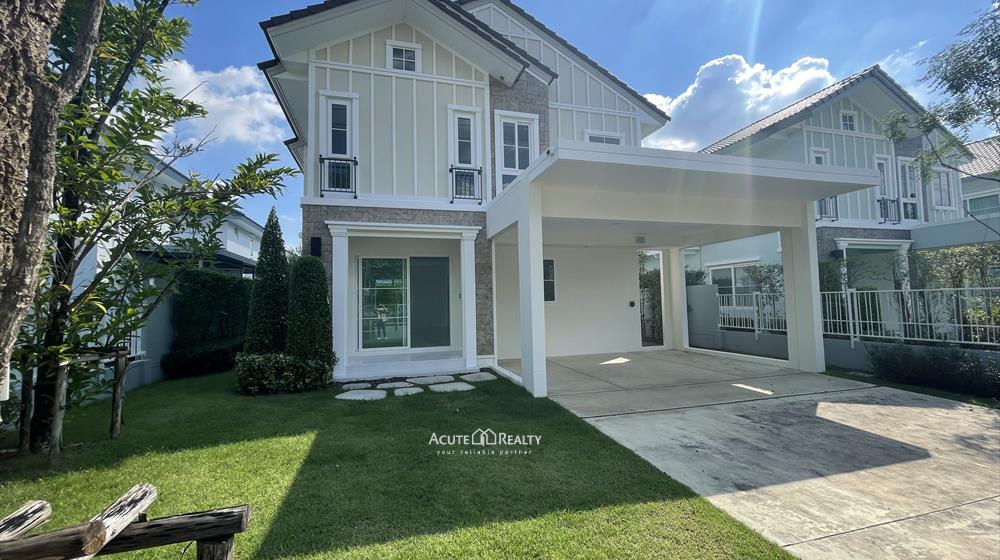 ขายด่วน บ้านเดี่ยวหลังใหม่ 2 ชั้น วิลลาจจิโอ รังสิต-คลอง 2 บ้านสไตล์อังกฤษ ไม่เคยเข้า