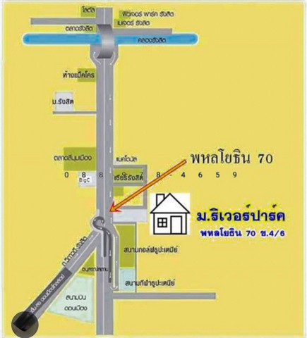 ขายทาวน์เฮ้าส์ ซอยพหลโยธิน70 หมู่บ้านวังทองริเวอร์ปาร์ค พื้นที่ 27 ตรว. ติดสนามกอล์ฟธูปะเตมีย์ หลังเซียร์รังสิต ราคาดี พื้นที่บ้านกว้างมาก 