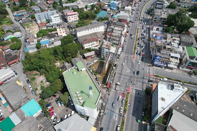 ขายที่ดินสวยมาก ทำเลดี ติดสามแยกใหญ่ ใจกลางเมืองระยอง ขนาดพื้นที่ 161.3 ตรว