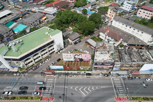 ขายที่ดินสวยมาก ทำเลดี ติดสามแยกใหญ่ ใจกลางเมืองระยอง ขนาดพื้นที่ 161.3 ตรว