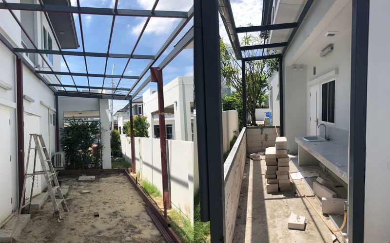 รับเหมาก่อสร้าง ต่อเติม ซ่อมแซม ตอกเสาเข็ม ปูพื้นบล็อกตัวหนอน