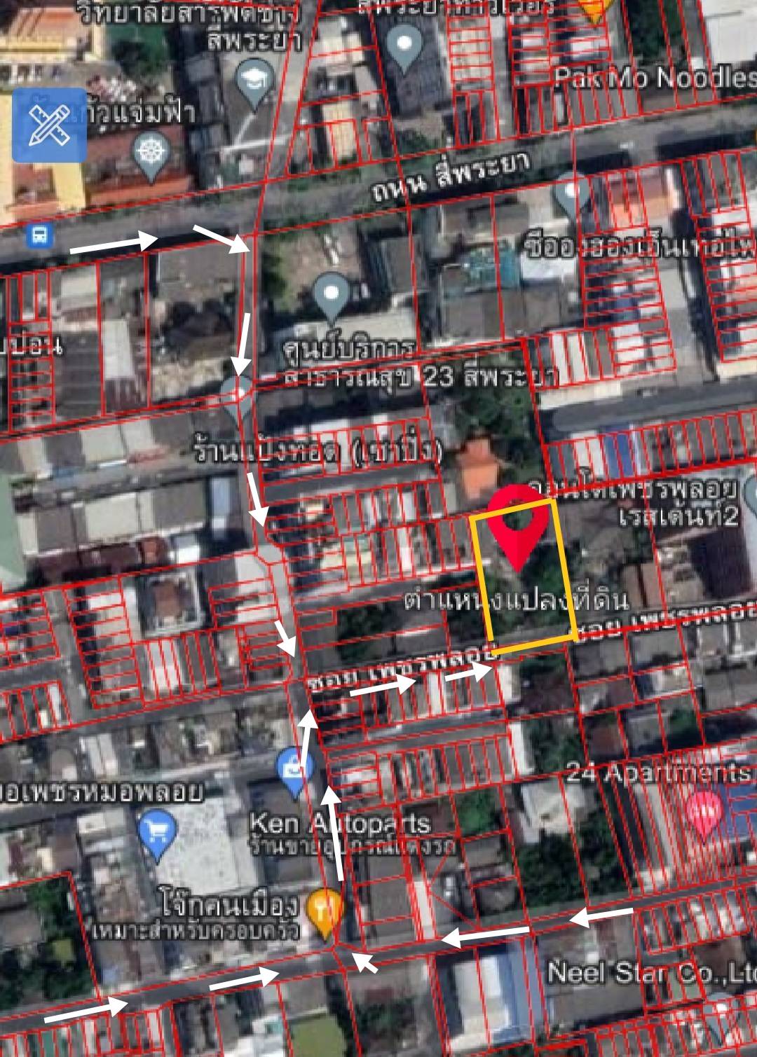 ที่ดิน 258.5 ตรว.ถนนสี่พระยา 