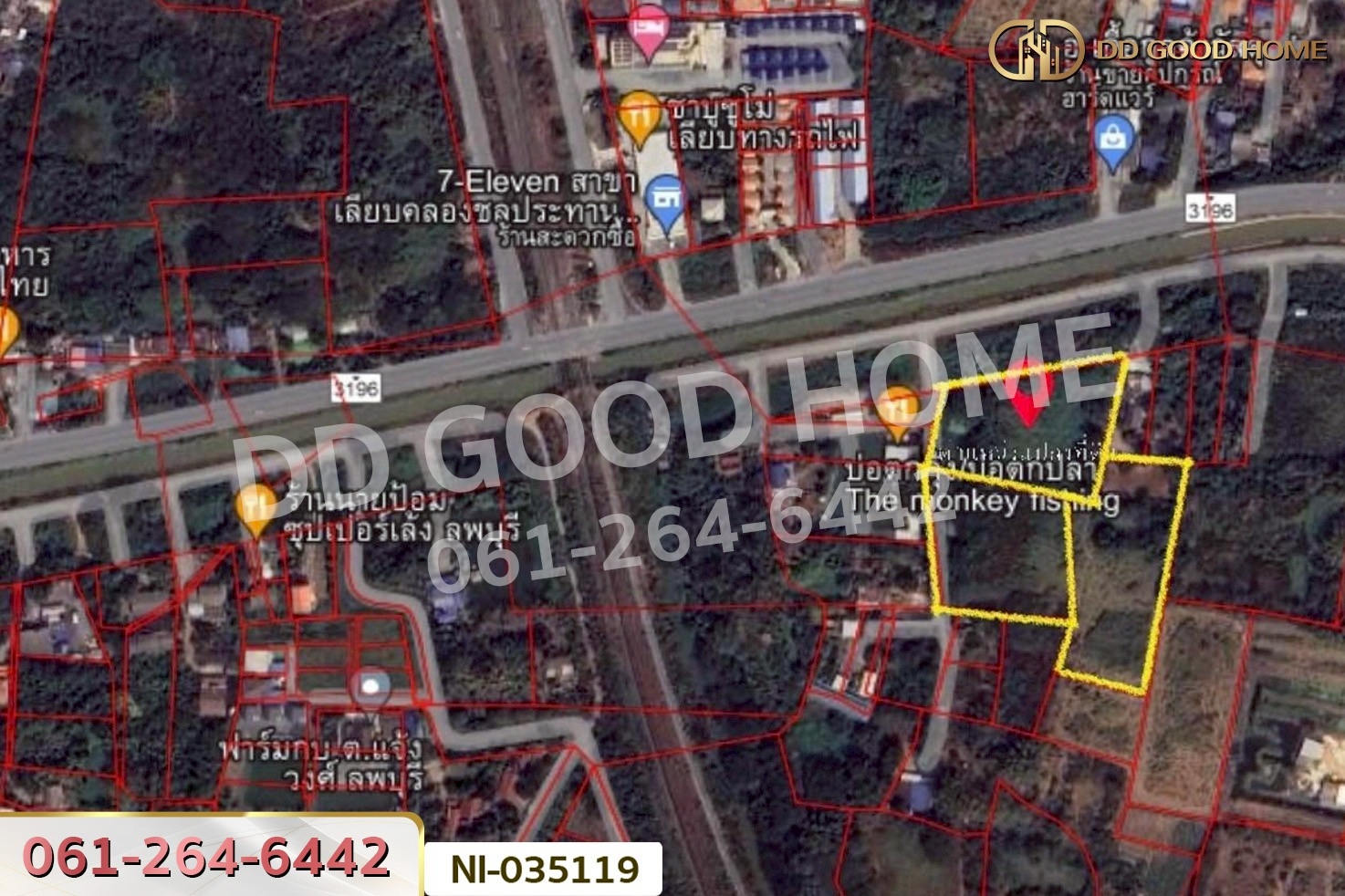 ที่ดินป่าตาล 10 ไร่ 10 ตร.ว. ลพบุรี ใกล้พระปรางค์สามยอด NI-035119