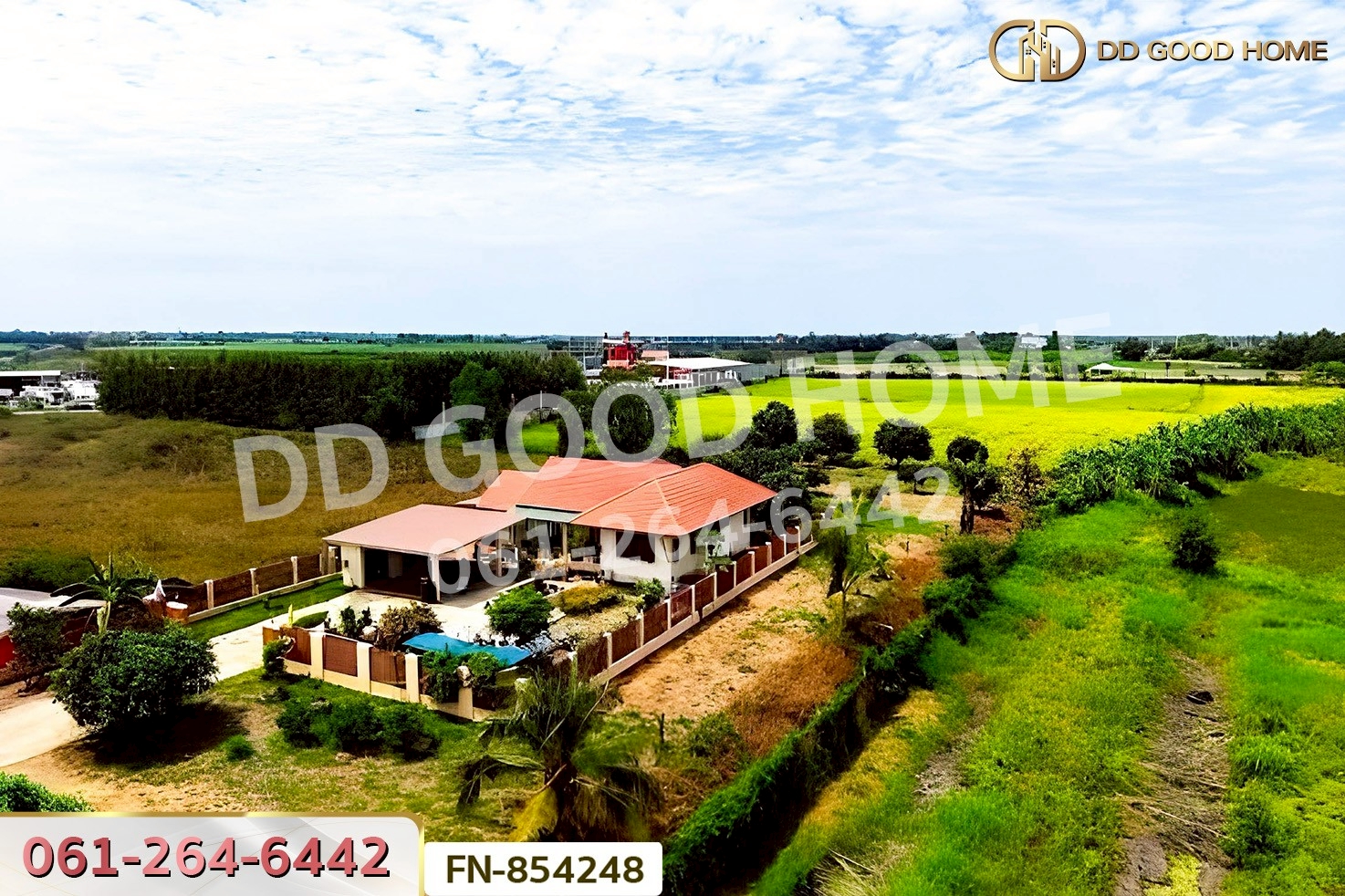 FN-854248 ที่ดินพร้อมบ้านเดี่ยวอ่างแก้ว 2 ไร่ 10 ตร.ว. อ่างทอง ใกล้ ปั๊ม ปตท.โพธิ์ทอง