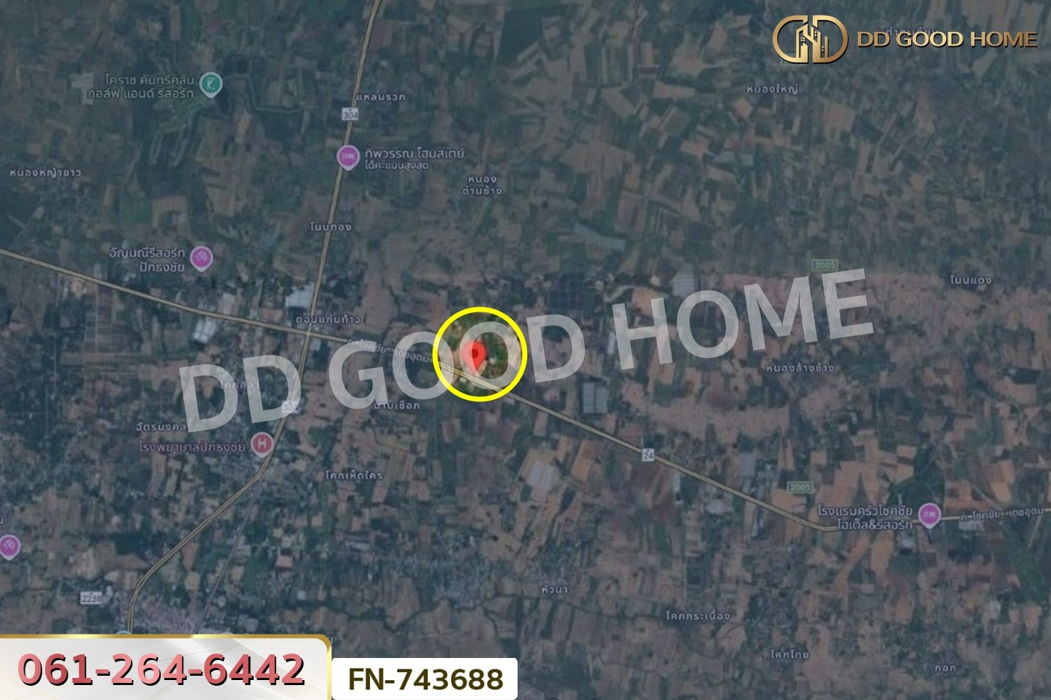 FN-743688 ที่ดินปักธงชัย 58 ไร่ 124 ตร.ว. ติดถนนปักธงชัย-เดชอุดม นครราชสีมา ใกล้ทางแยกต่างระดับปักธงชัย