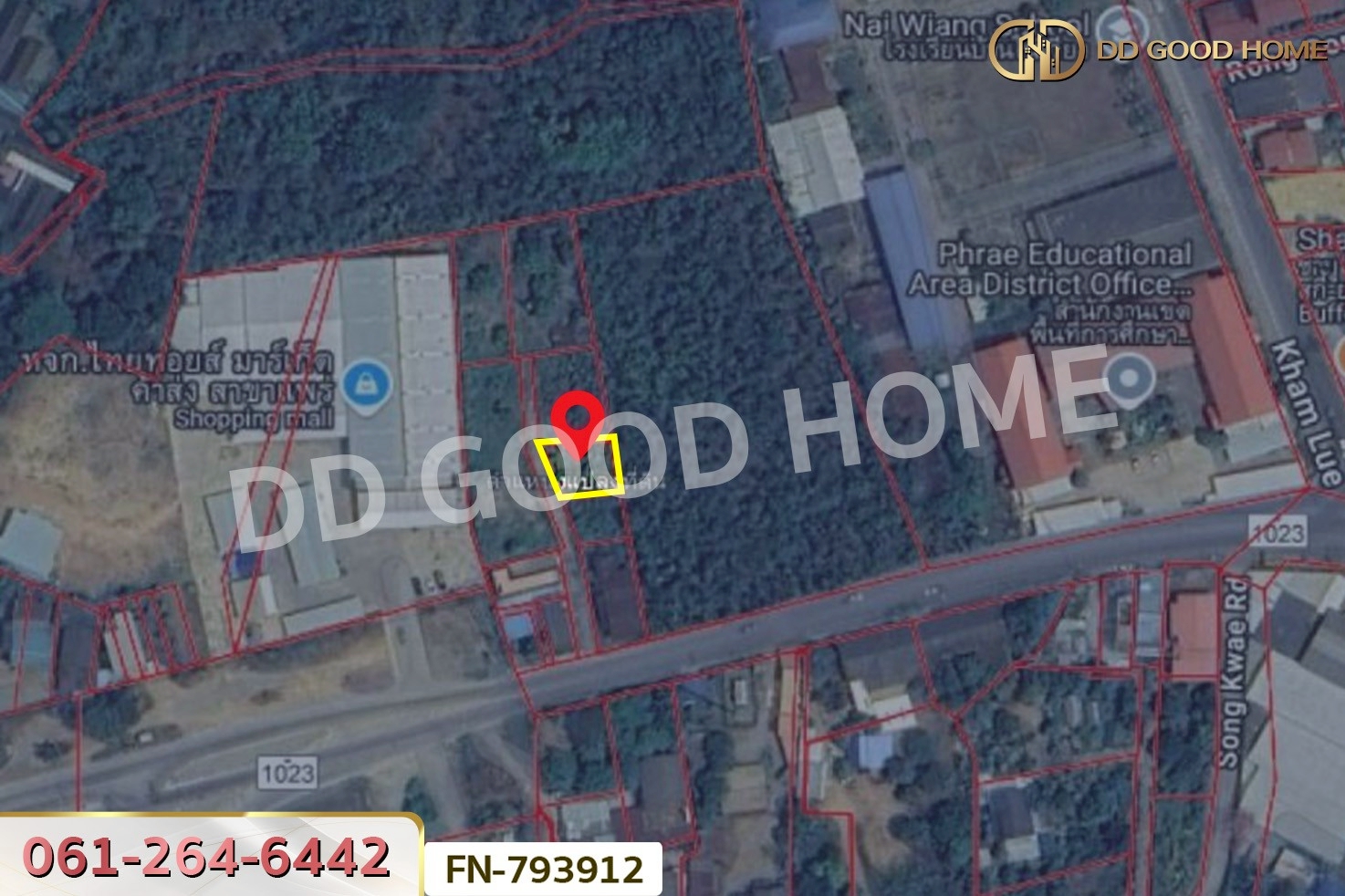 FN-793912 ที่ดินในเวียง 167.3 ตร.ว. แพร่ ใกล้ หจก.ไทยออยล์มาร์เก็ต