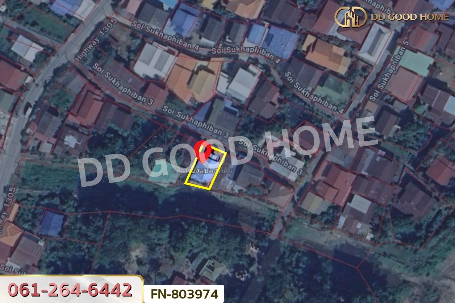 FN-803974 ที่ดินพร้อมบ้านเดี่ยวศรีสัชนาลัย 68 ตร.ว. ซ.สุขาภิบาล 3 สุโขทัย ใกล้วัดหาดสูง