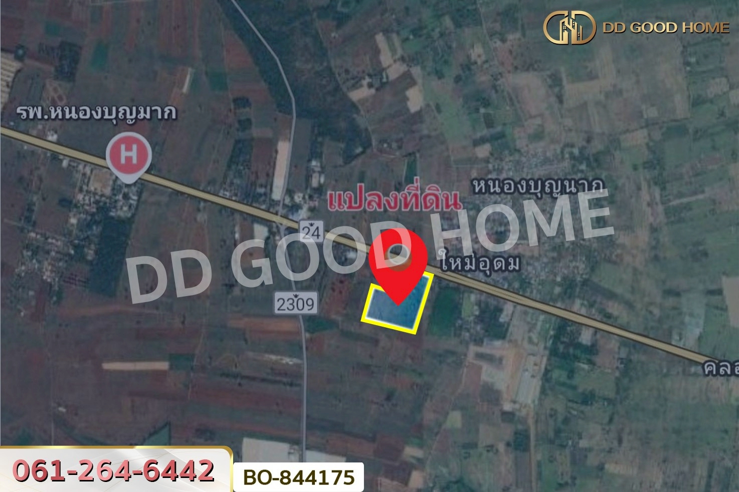 BO-844175 ที่ดินหนองบุญมาก 66 ไร่ 259 ตร.ว. นครราชสีมา ใกล้โรงพยาบาลหนองบุญมาก