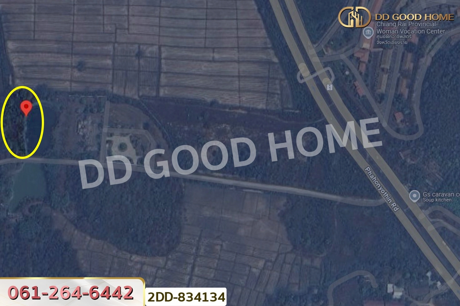 2DD-834134 ที่ดินพาน 1 ไร่ 388 ตร.ว. เชียงราย ใกล้ศูนย์เรียนรู้การพัฒนาสตรีและครอบครัว
