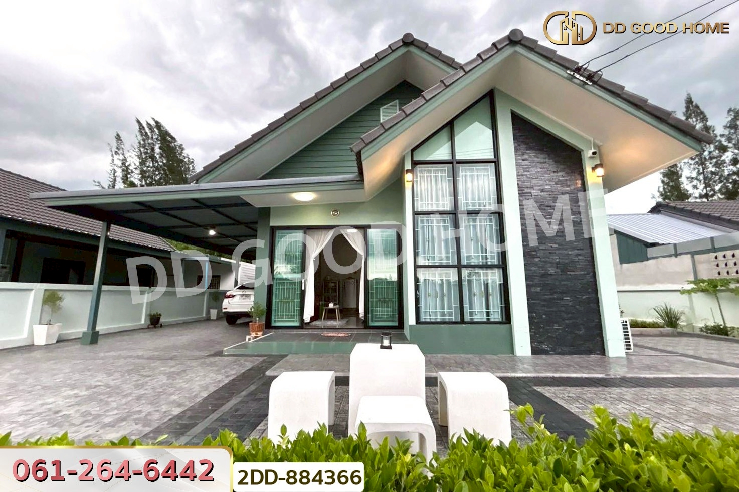 2DD-884366 บ้านเดี่ยว บ้านเกชา แอทบ่อทอง ชลบุรี ใกล้โรงพยาบาลบ่อทอง