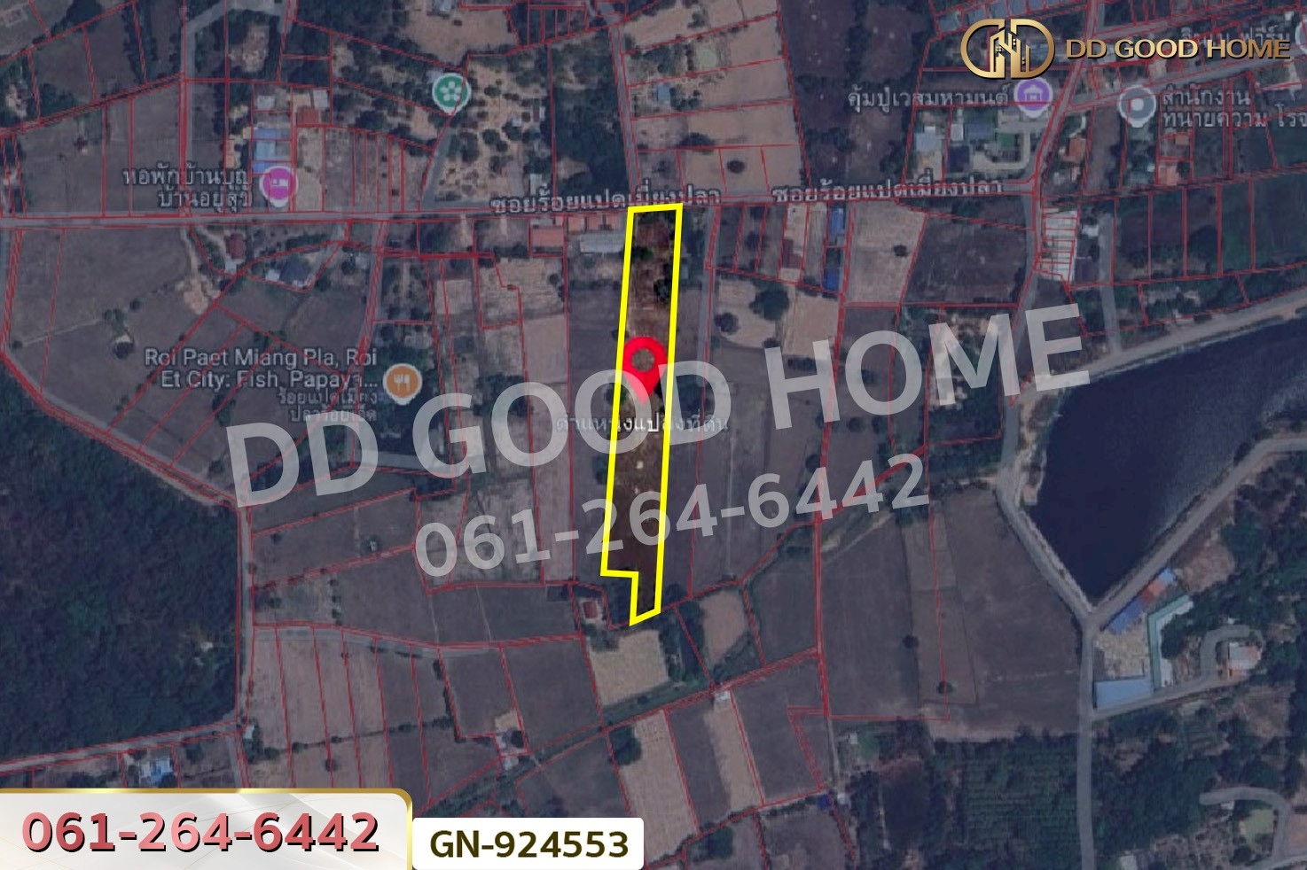 GN-924553 ที่ดินเมืองร้อยเอ็ด 6 ไร่ 190.3 ตร.ว. ใกล้วัดอุดมไพรสณฑ์