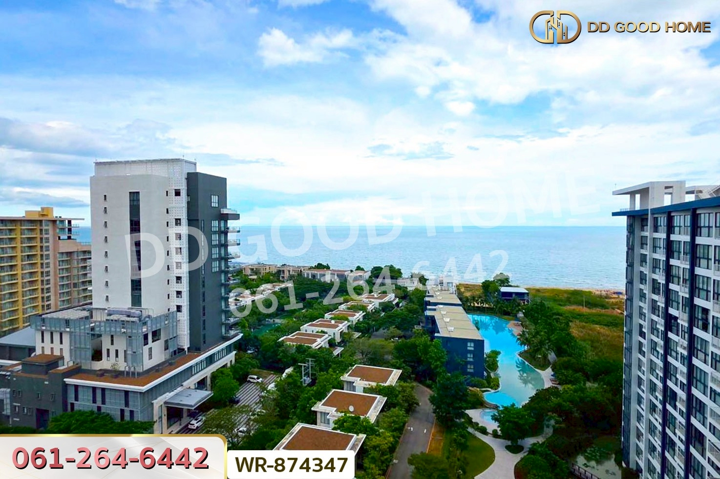 WR-874347F คอนโด บ้านทิวทะเล บลูแซฟไฟร์ ชะอำ เพชรบุรี วิวทะเล 180 องศา