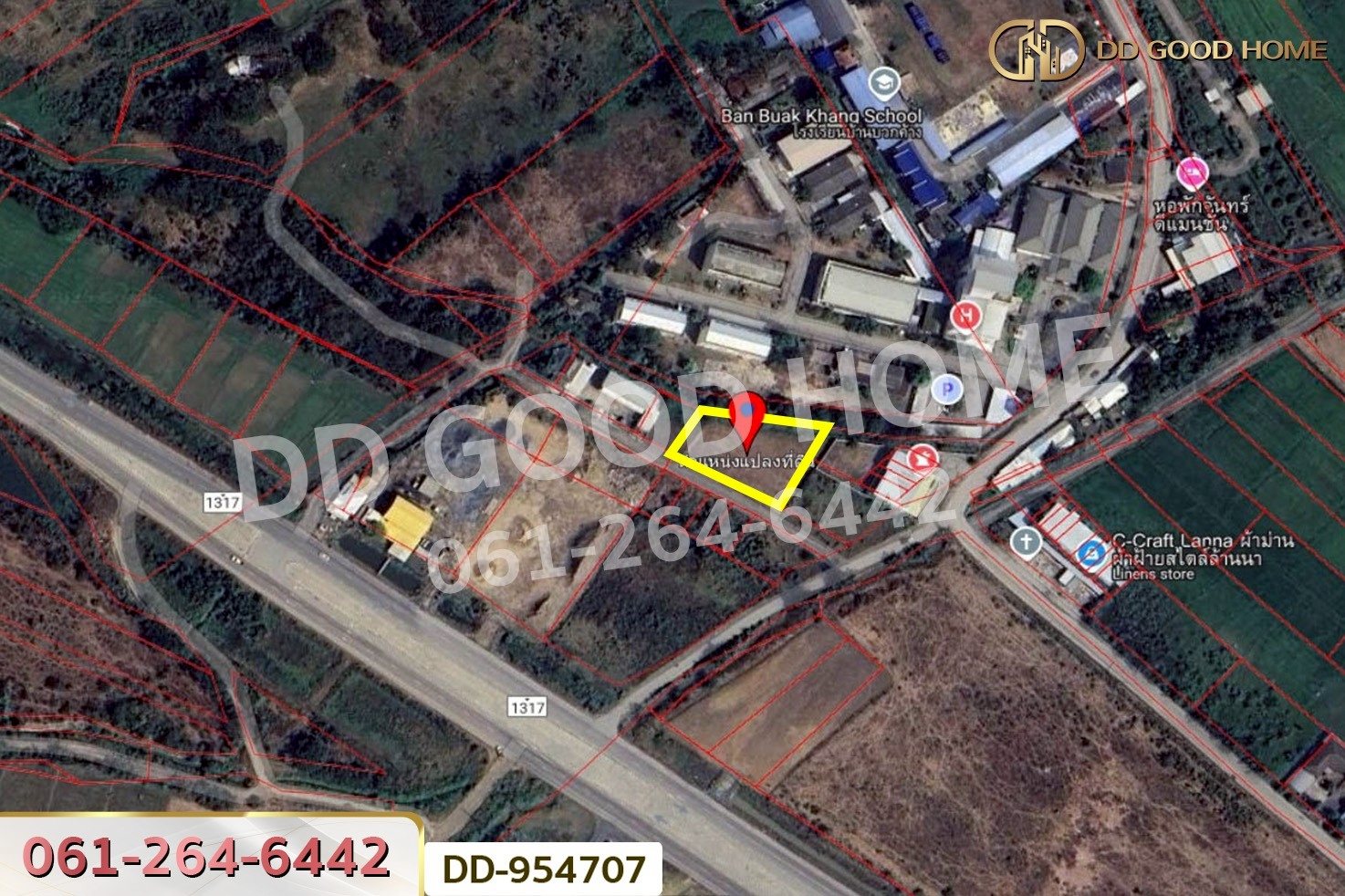 DD-954707 ที่ดินบวกค้าง 382 ตร.ว. สันกำแพง เชียงใหม่ ใกล้โรงพยาบาลสันกำแพง