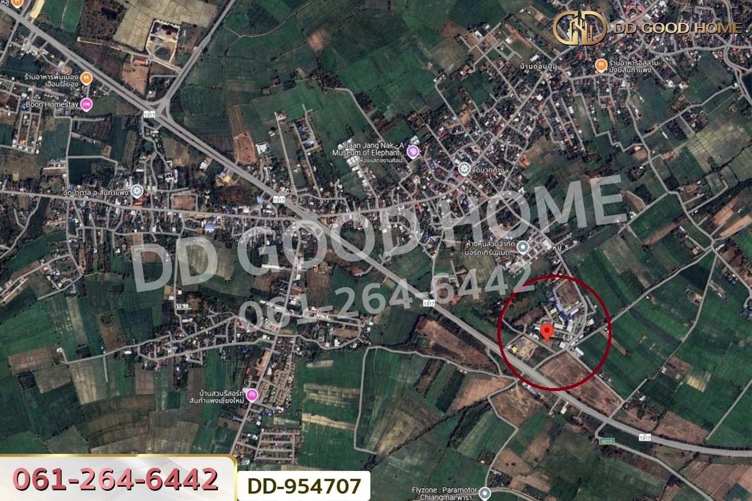 DD-954707 ที่ดินบวกค้าง 382 ตร.ว. สันกำแพง เชียงใหม่ ใกล้โรงพยาบาลสันกำแพง