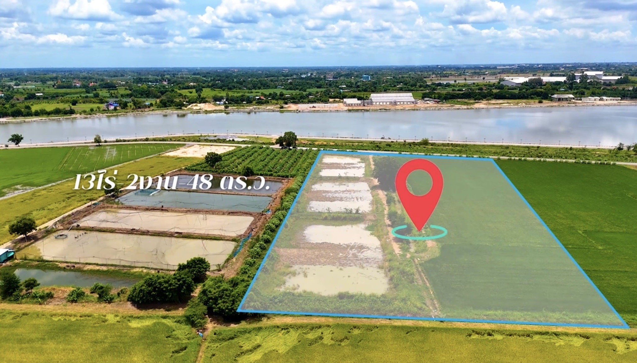 ขายที่ดินเปล่าติดถนน วิวบึงควง อำเภอศรีประจันต์ จังหวัดสุพรรณบุรี