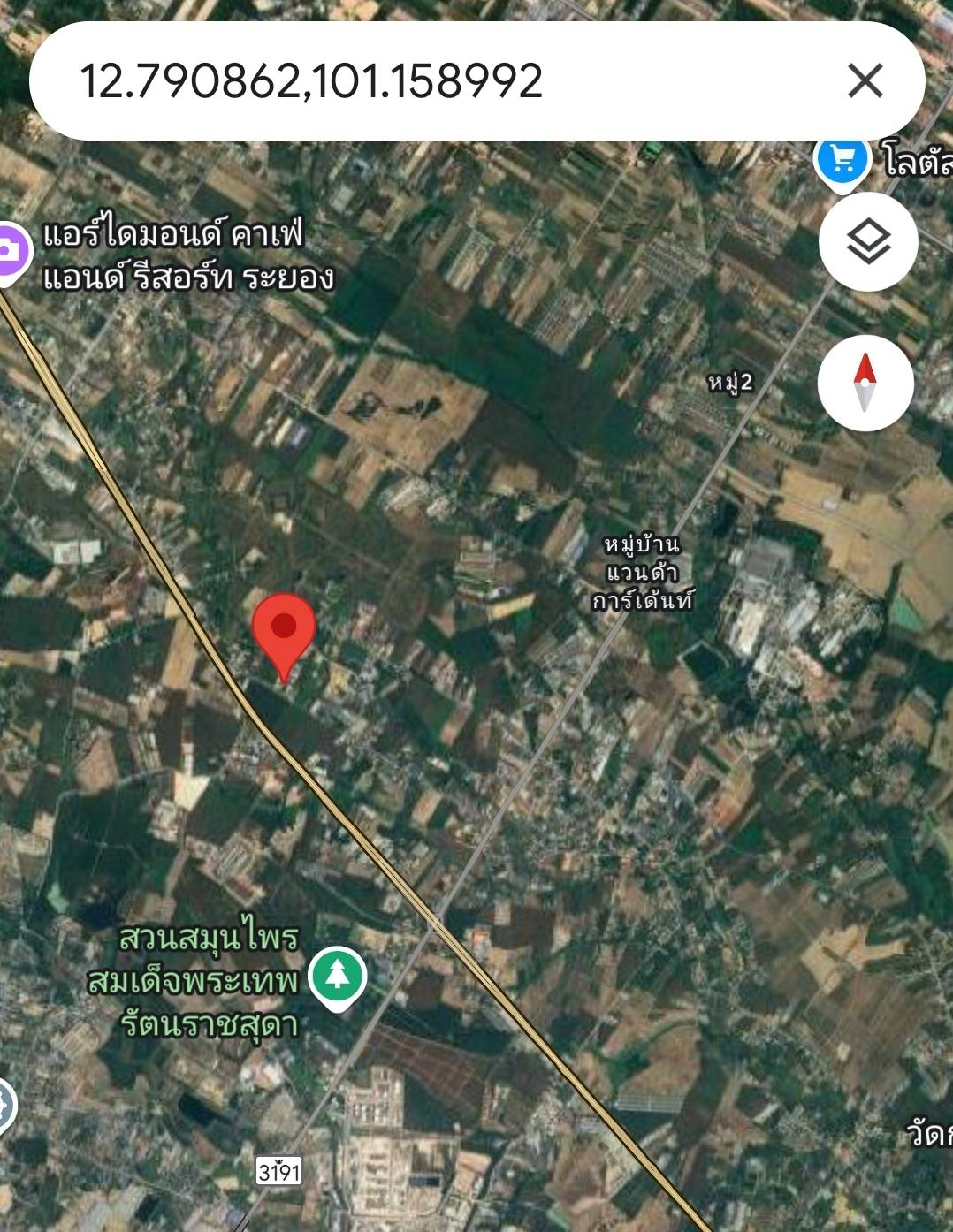 ขายที่ดินเปล่า ทำเลทอง  บนถนนสำนักอ้ายงอน  อ.นิคมพัฒนา จ.ระยอง