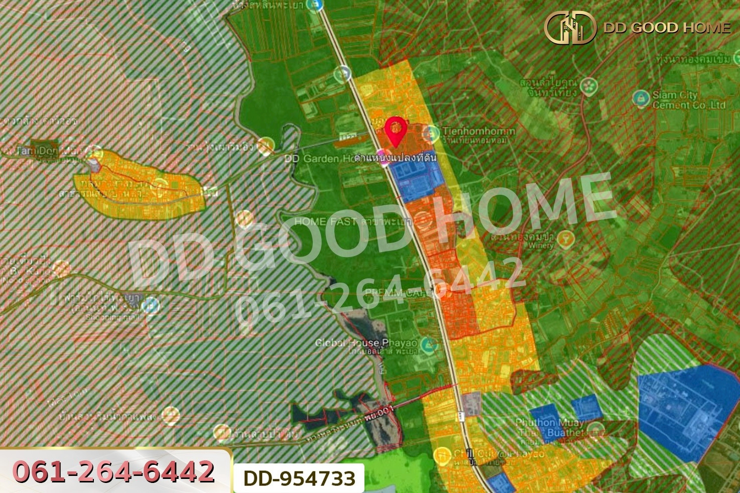 DD-954733 ที่ดินบ้านต๋อม 4 ไร่ 280.8 ตร.ว พะเยา ใกล้สถาบันวิทยาการจัดการแห่งแปซิฟิค