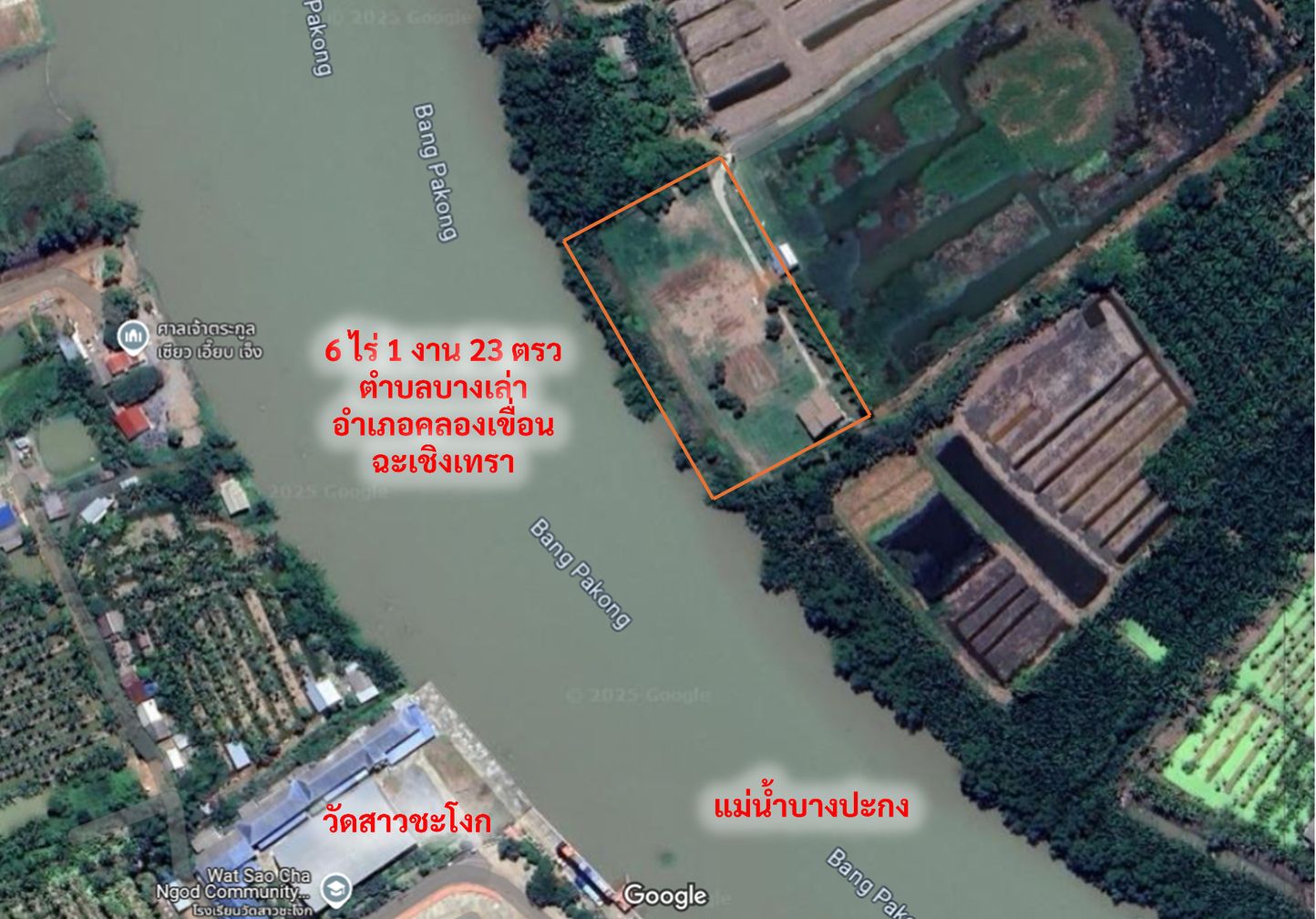 ขายที่ดินพร้อมสิ่งปลูกสร้าง ทำเลดี อำเภอคลองเขื่อน จังหวัดฉะเชิงเทรา