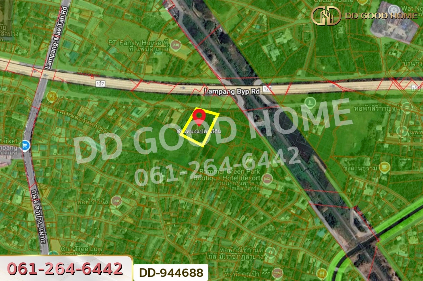 DD-944688 ที่ดินชมพู 2 ไร่ 217 ตร.ว ลำปาง ใกล้มหาวิทยาลัยราชภัฏลำปาง (เช่า)