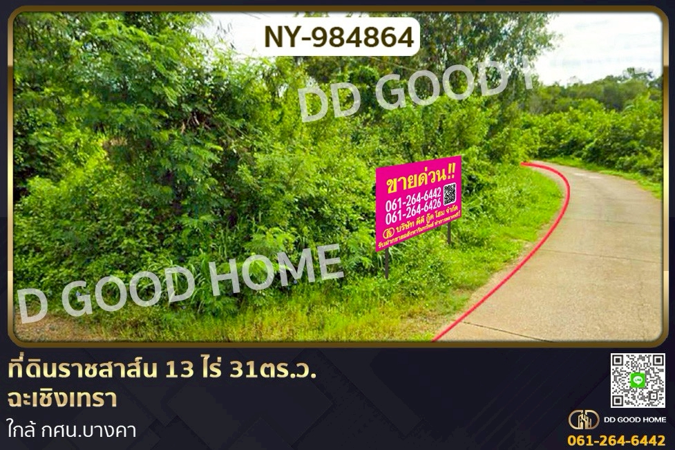 NY-984864 ที่ดินราชสาส์น 13 ไร่ 31ตร.ว. ฉะเชิงเทรา ใกล้ กศน.บางคา