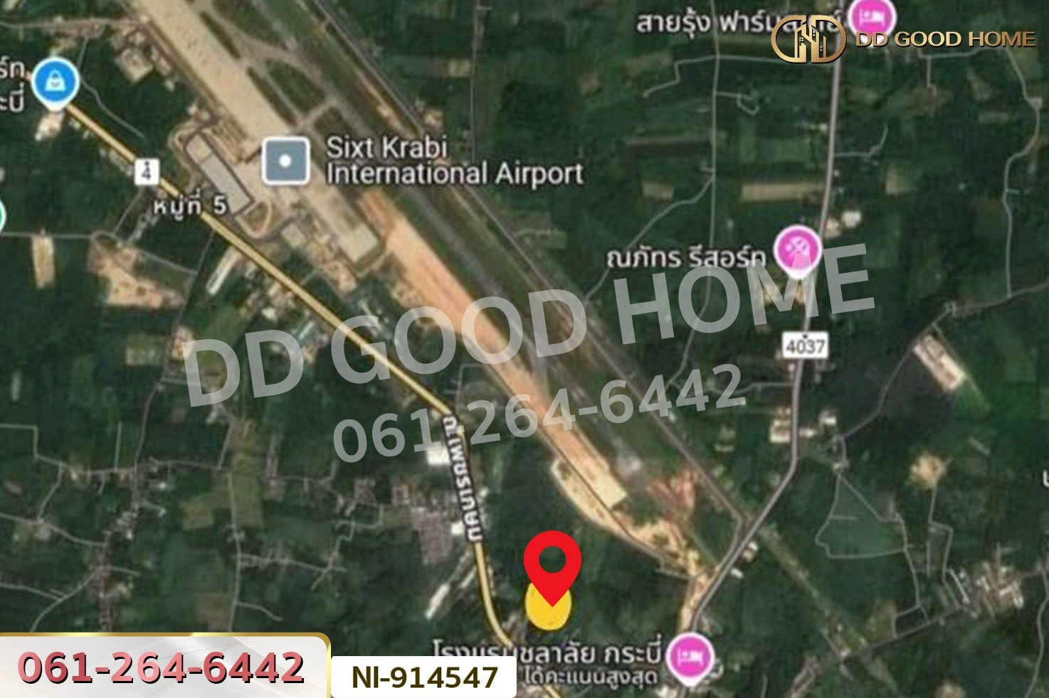 NI-914547 ที่ดินเหนือคลอง 110.1 ตรว. กระบี่ ใกล้ท่าอากาศยานนานาชาติกระบี่