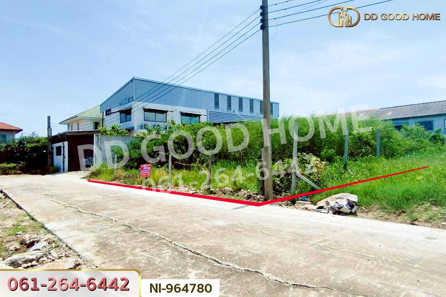 NI-964780 ที่ดินบางบัวทอง 160 ตร.ว. นนทบุรี ใกล้วัดลาดปลาดุก (เช่า)