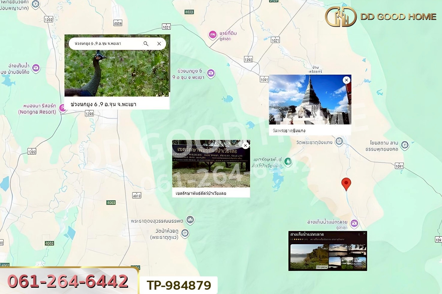 DD-984879 ที่ดินพระธาตุขิงแกง 1 ไร่ 34.1 ตร.ว. พะเยา ใกล้โลตัส สาขาจุน